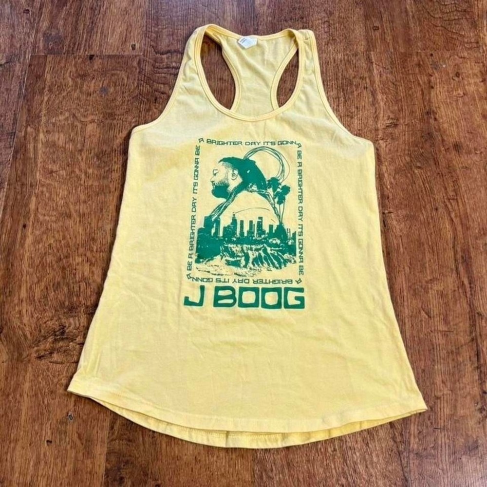 J Boog yellow racer back tank top